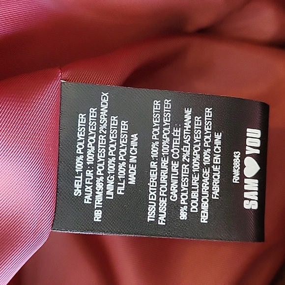 SAM EDELMAN Shirt Knit Trim Puffer Coat, Hooded, Large, Barn Red,NWT - Picture 13 of 14